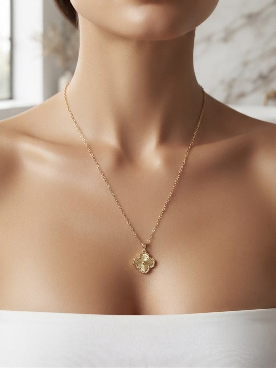 Elegante Vergulde Klaver Ketting - Minimalistische Good Luck Charm