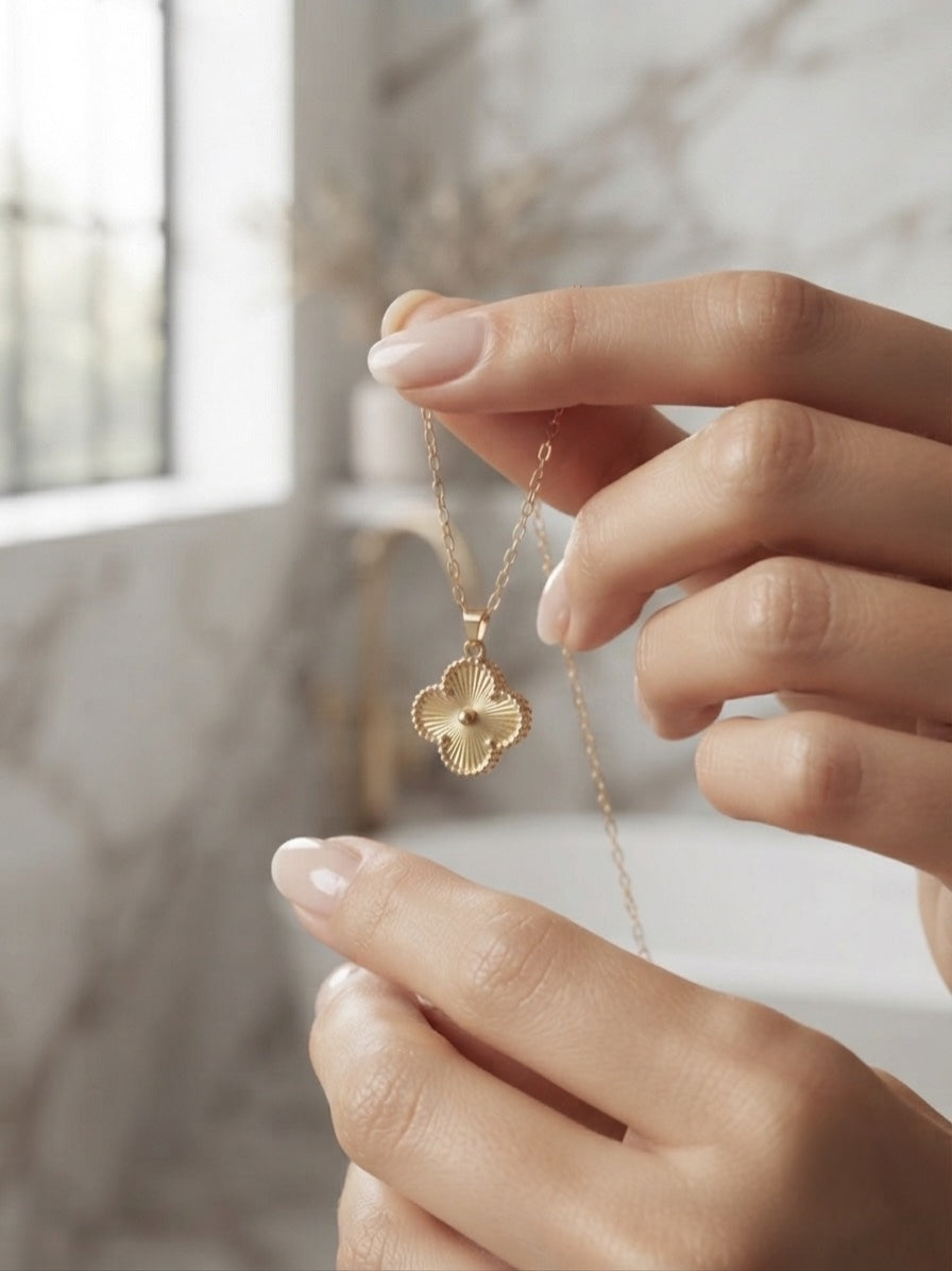 Elegante Vergulde Klaver Ketting - Minimalistische Good Luck Charm